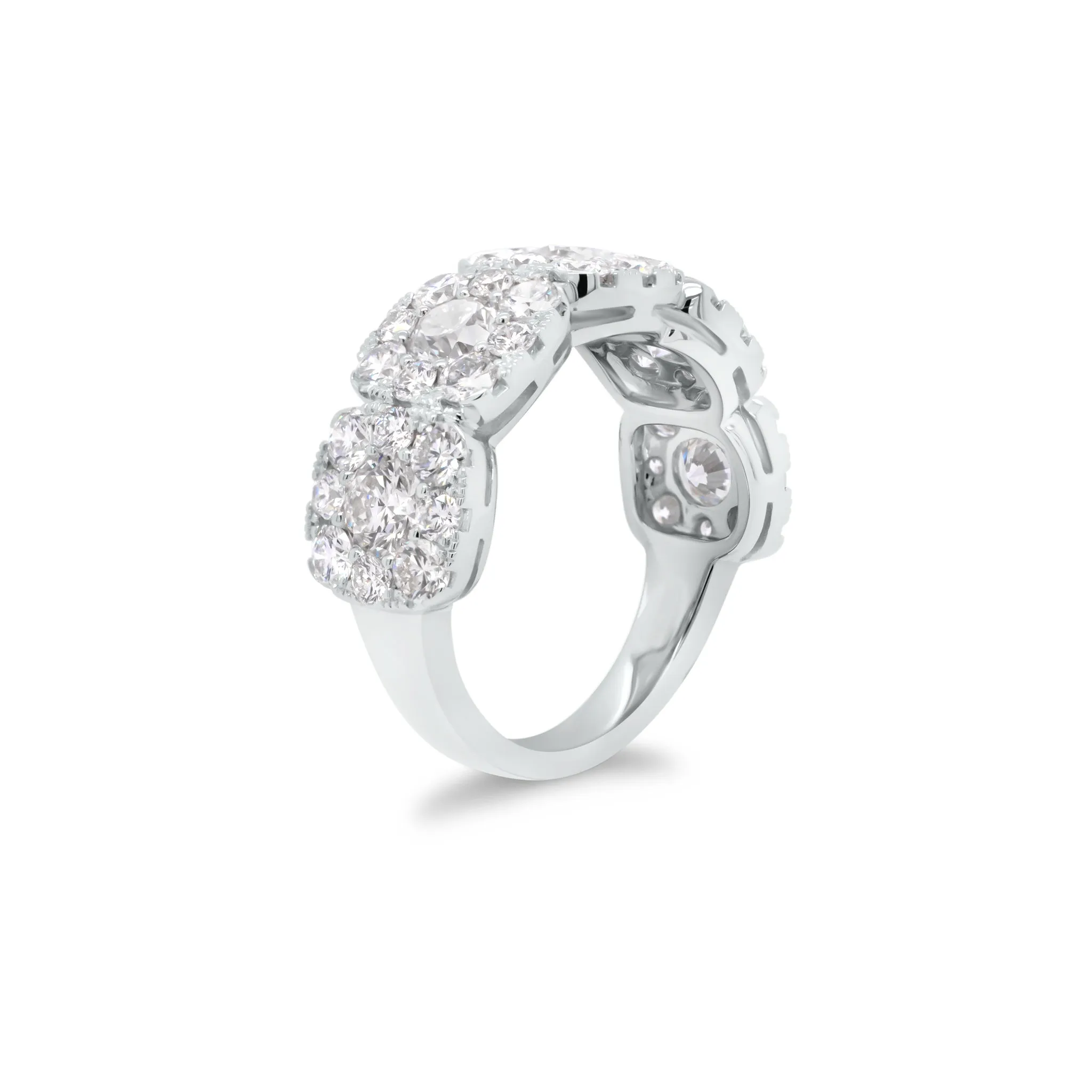 Cushion-Shaped Halo Diamond Wedding Band