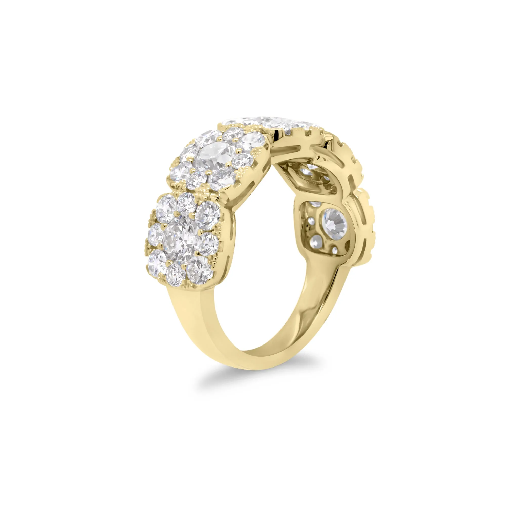 Cushion-Shaped Halo Diamond Wedding Band