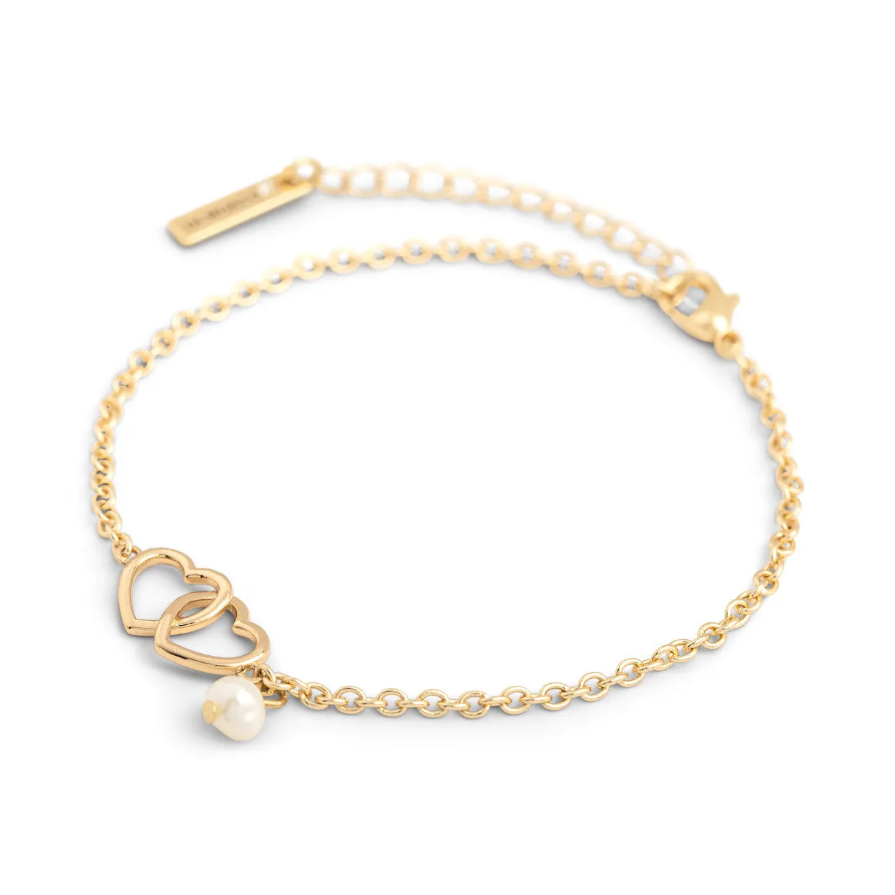 Dainty Bracelet - Silver/Gold Double Heart