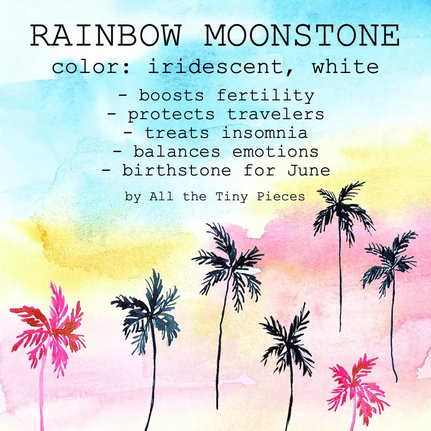 Dainty Rainbow Moonstone Bar Bracelet