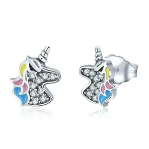 Dazzling Sterling Silver Unicorn Earrings