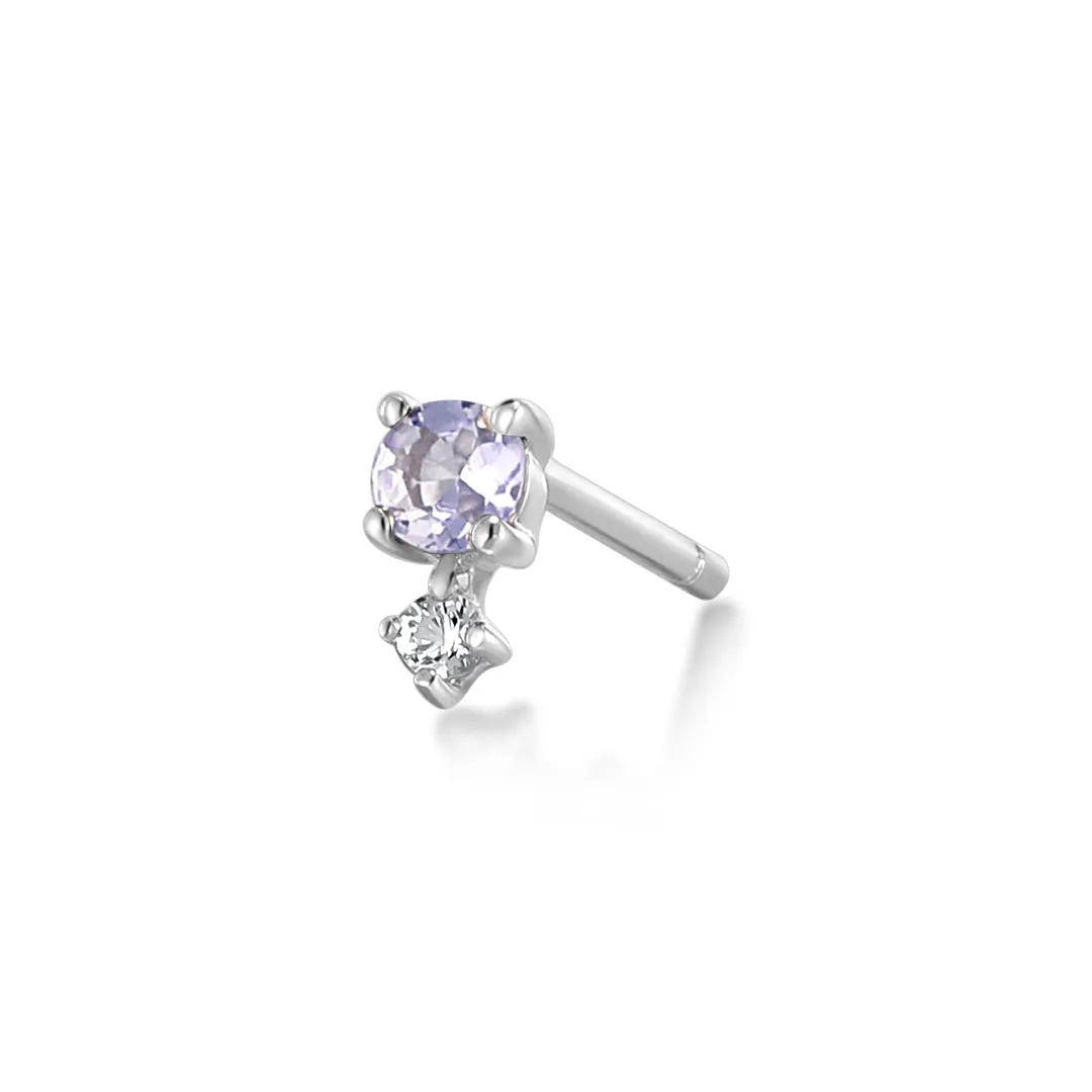 DECEMBER | Tanzanite and White Sapphire Stud Earring