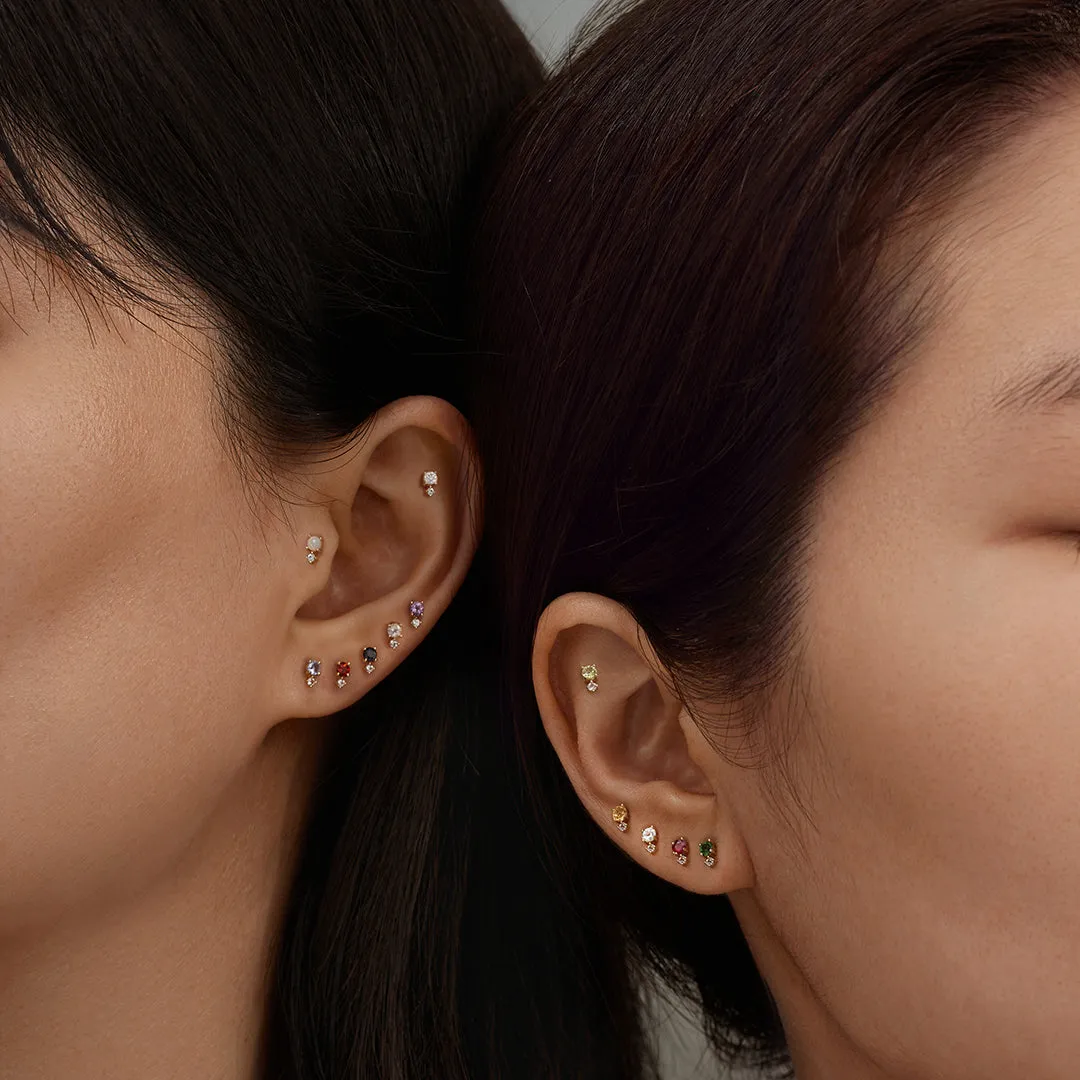 DECEMBER | Tanzanite and White Sapphire Stud Earring
