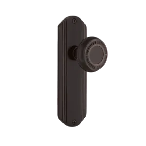 Deco Long Plate with Mission Knob in Timeless Bronze