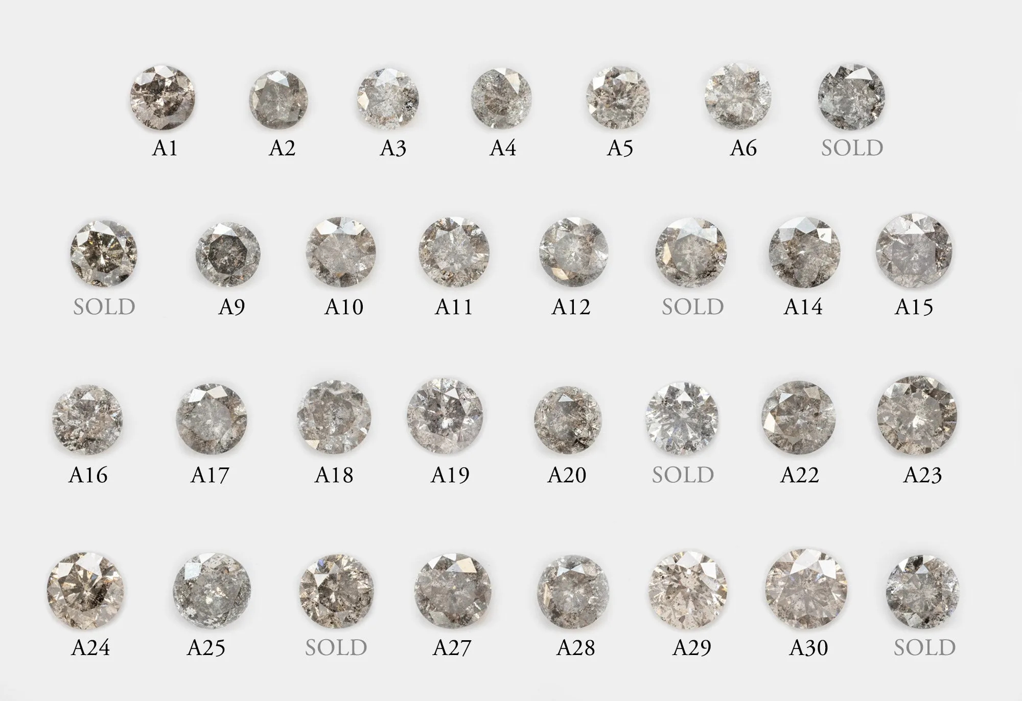Design Your Own Custom Round Salt and Pepper Diamond Engagement Ring