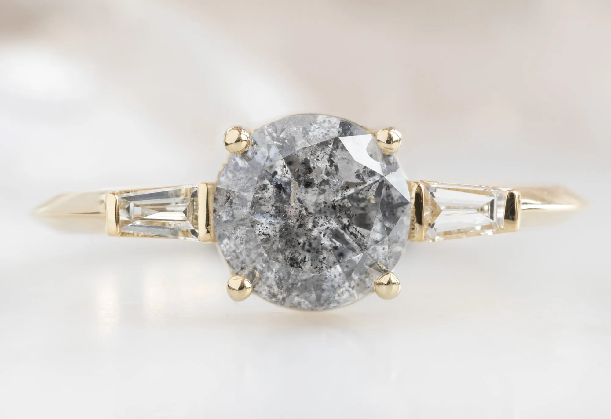 Design Your Own Custom Round Salt and Pepper Diamond Engagement Ring