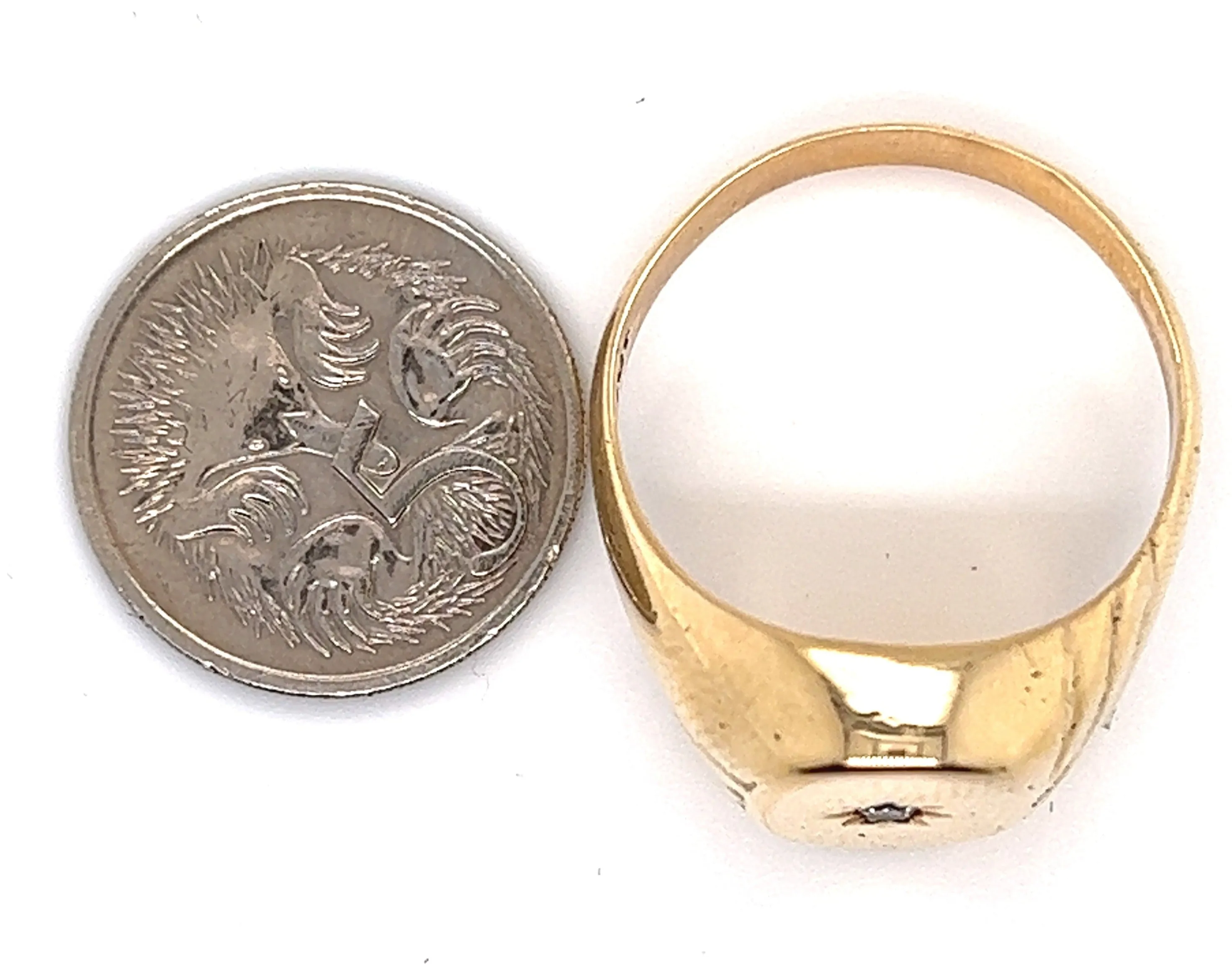 Diamond 18ct Yellow Gold Signet Ring