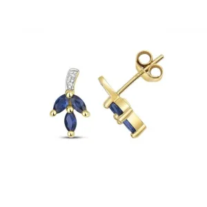 Diamond & Sapphire Stud Earrings ED297S