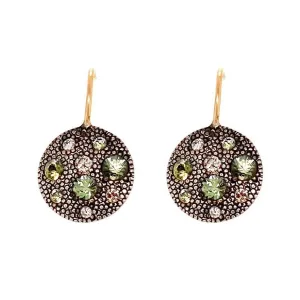 Diamond and Sapphire Disc Earrings