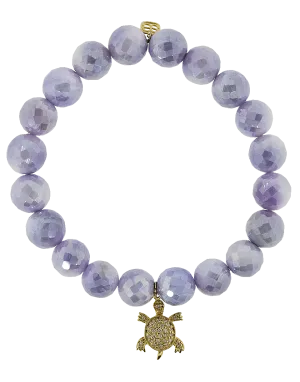 Diamond Pave Turtle Lavender Moonstone Bracelet