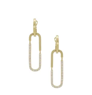 Diamond Rounded Rectangle Dangle Earrings