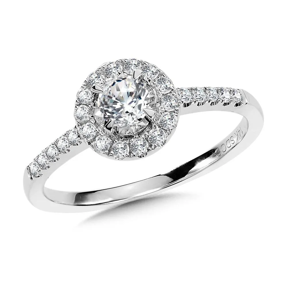 DIAMOND STAR HALO ENGAGEMENT RING