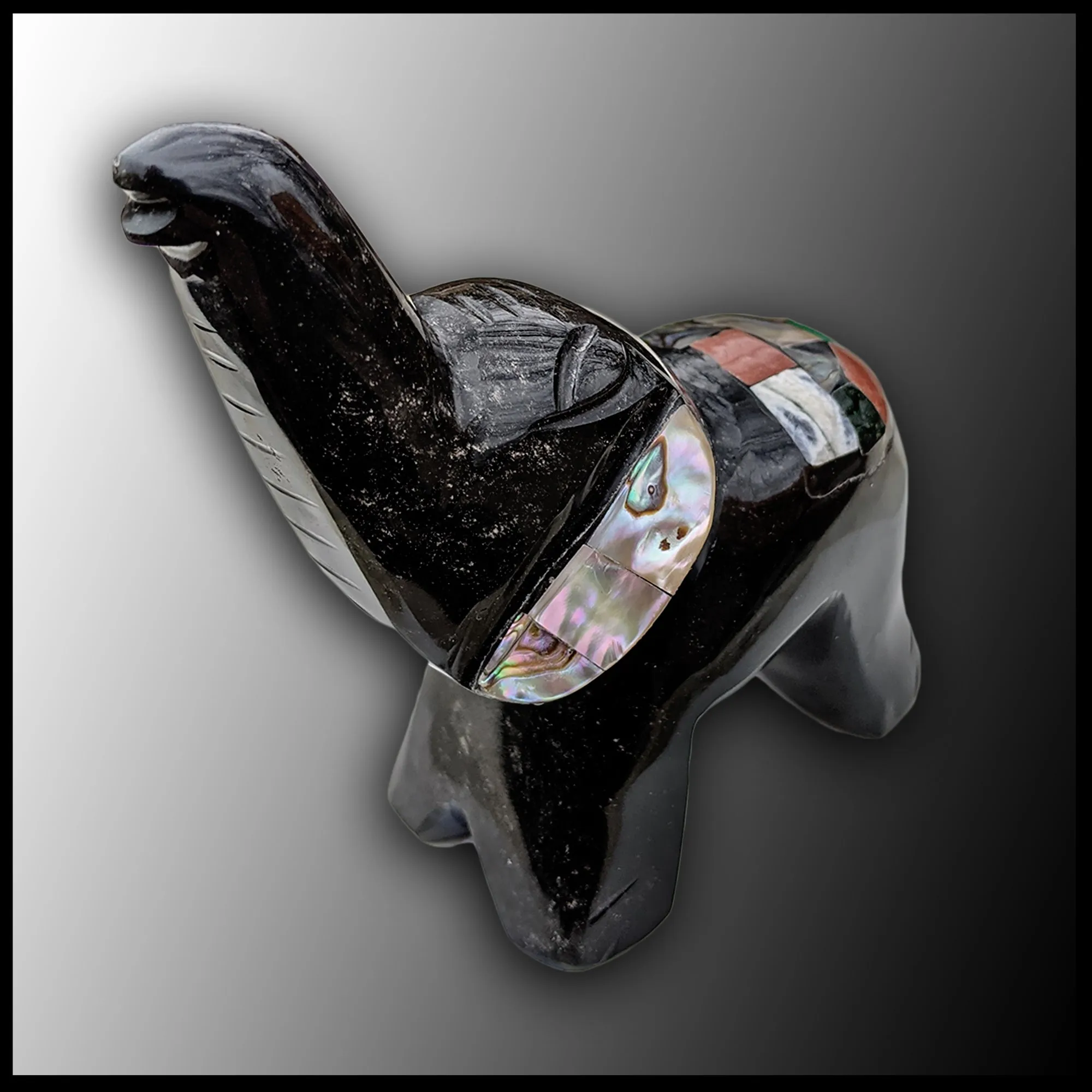 EBO112 Black Obsidian Elephant