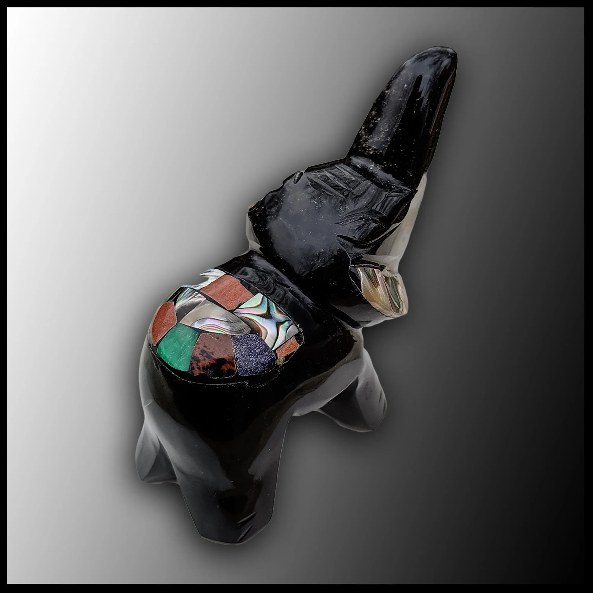 EBO112 Black Obsidian Elephant