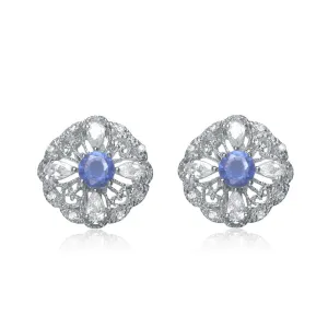Estelle Sapphire Flower Shape Earrings