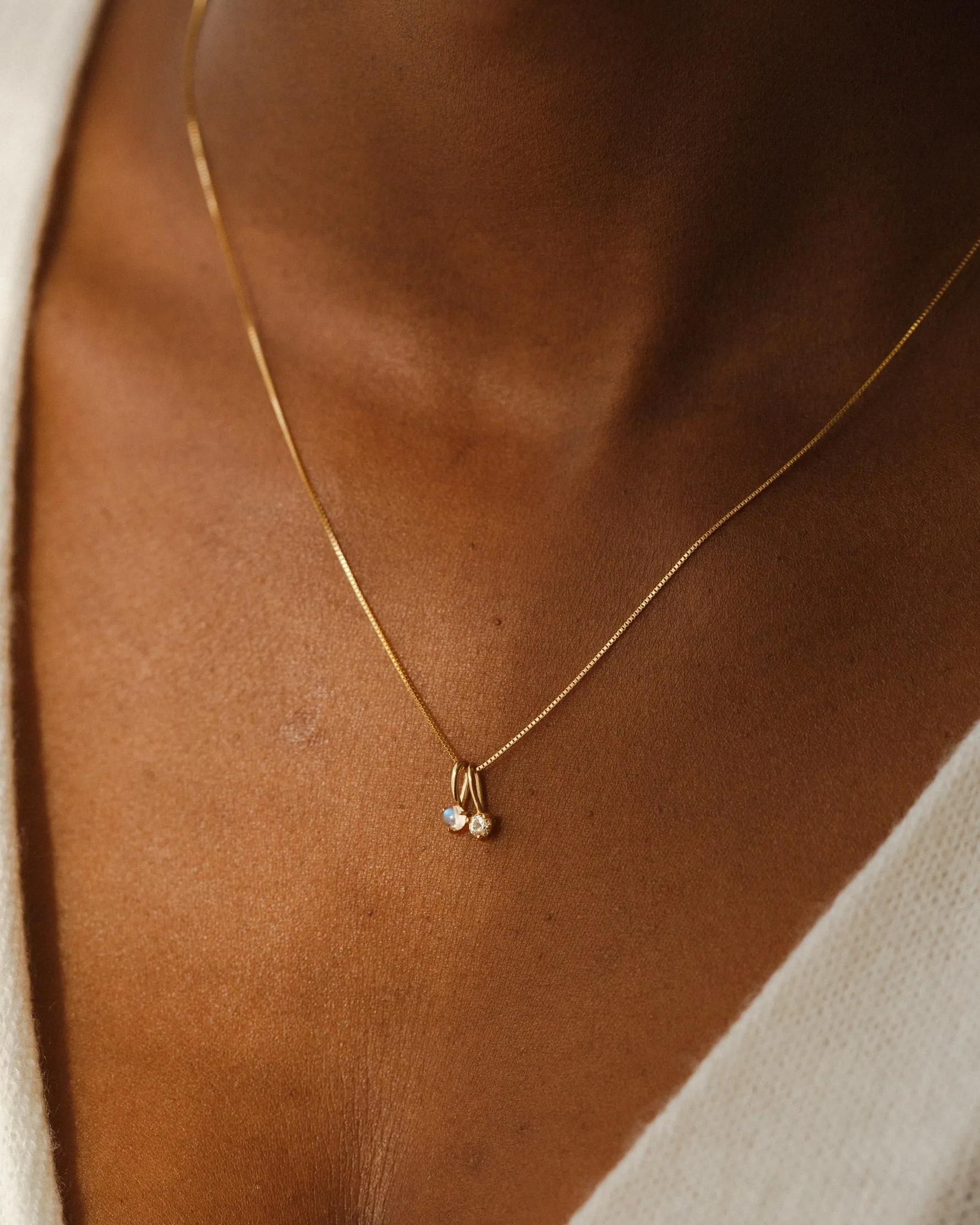Extra Solid Gold Aura Gemstone Charm