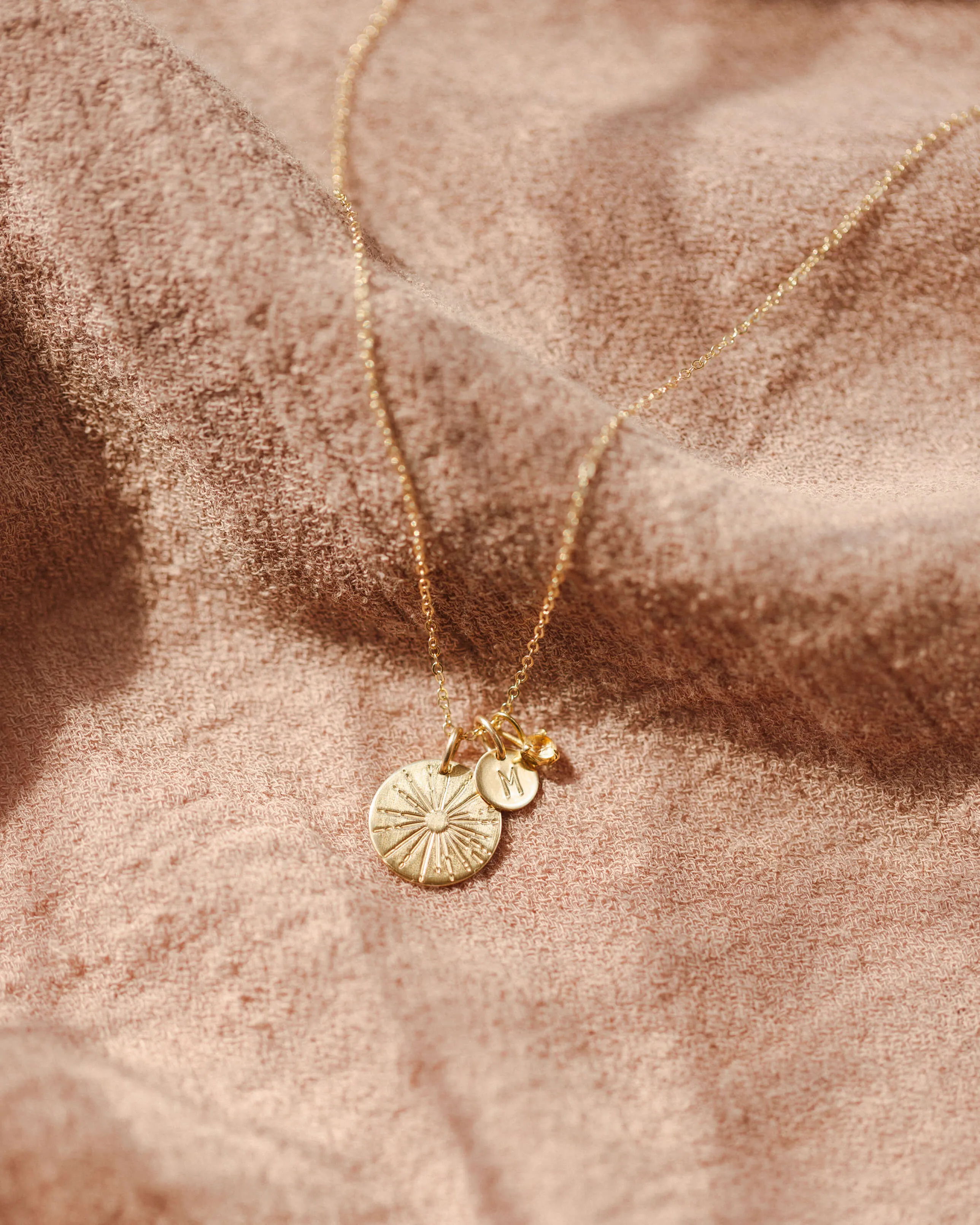 Extra Solid Gold Aura Gemstone Charm