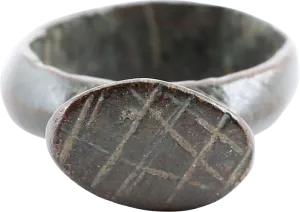 FINE ROMAN SIGNET RING, 3TH-6TH C. AD, SIZE 3 ¼