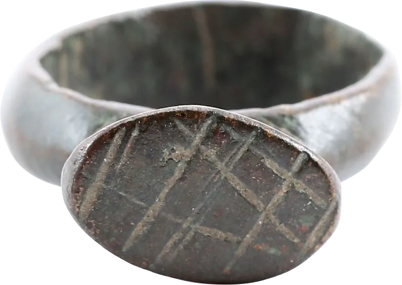 FINE ROMAN SIGNET RING, 3TH-6TH C. AD, SIZE 3 ¼