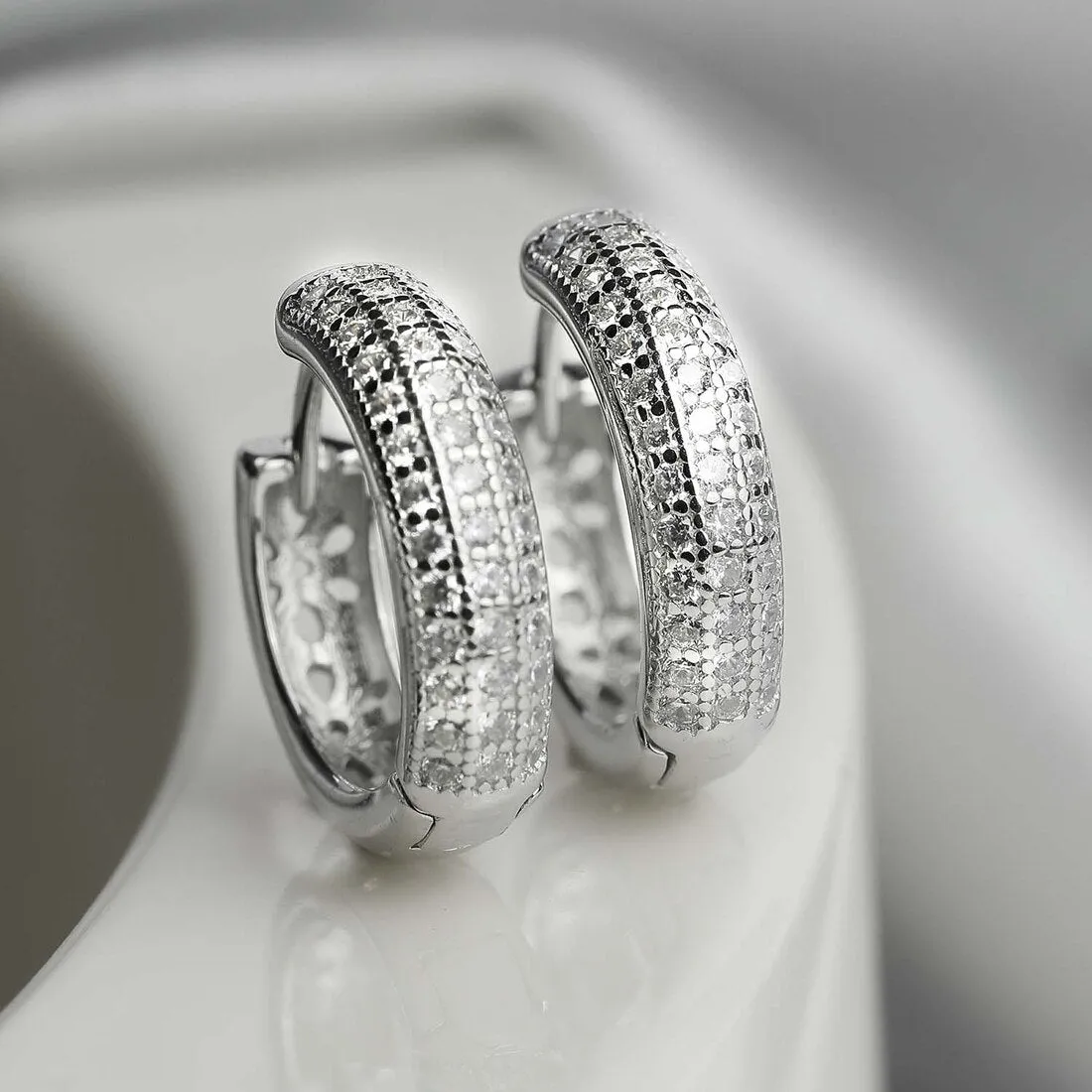 Flower Power Silver Hoops 925 Silver Earrings