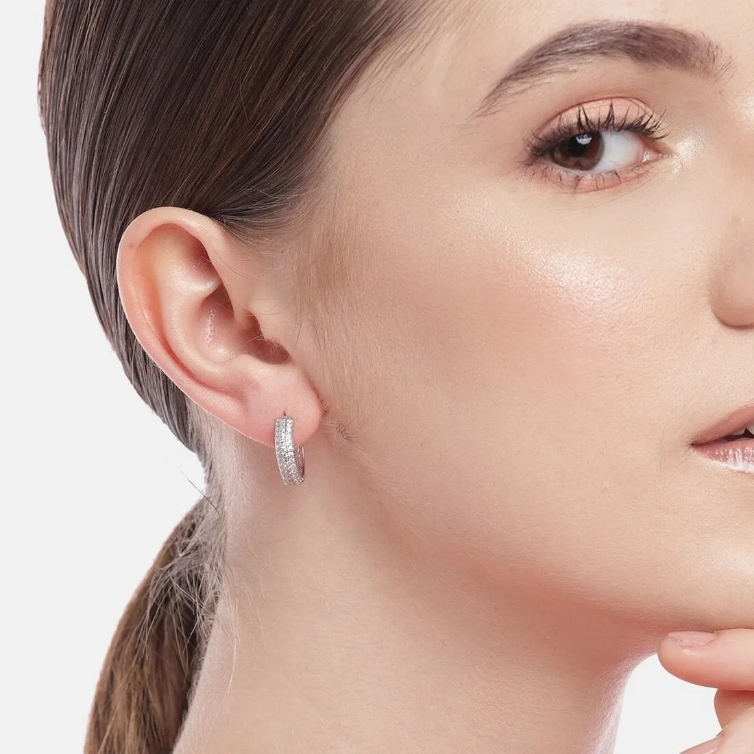 Flower Power Silver Hoops 925 Silver Earrings