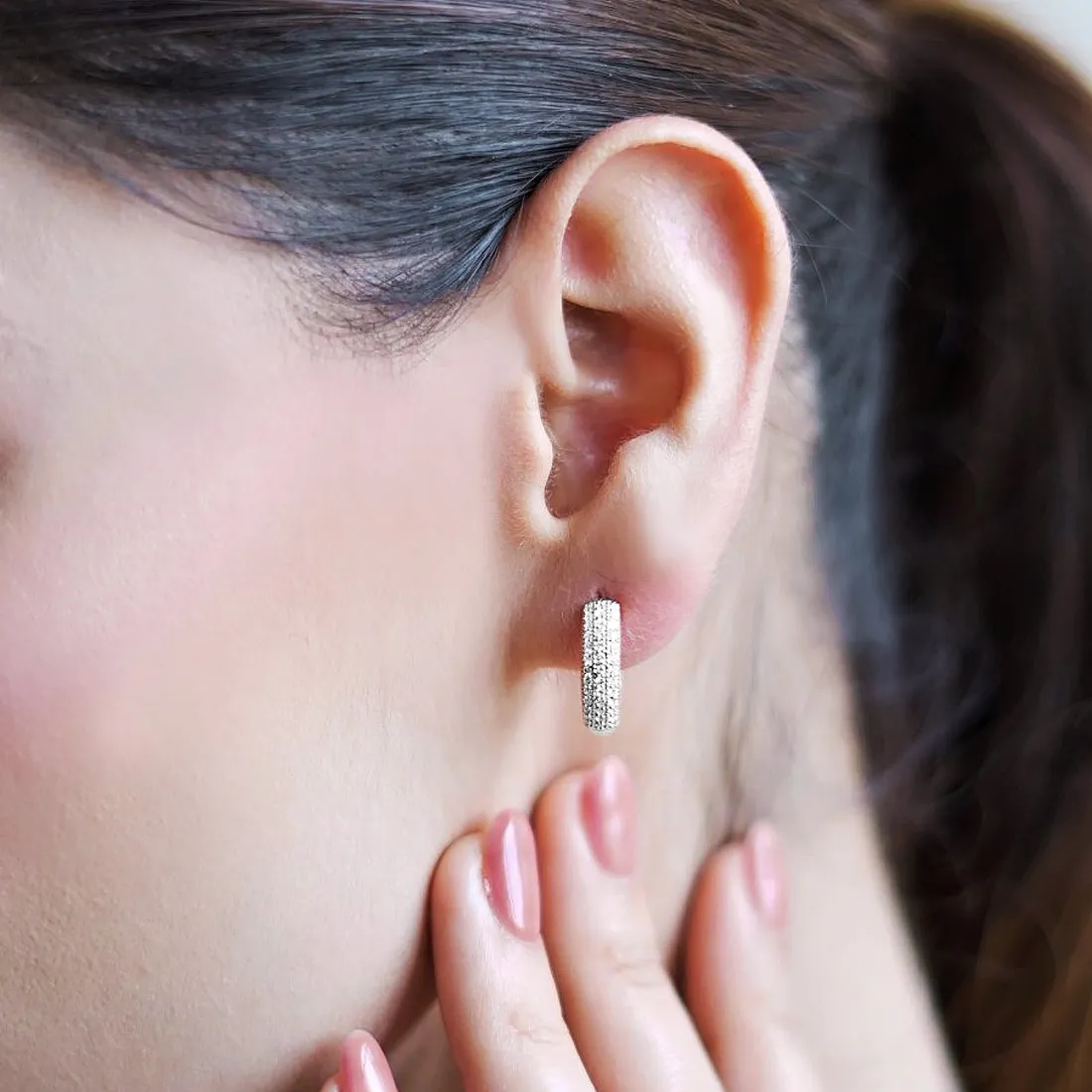Flower Power Silver Hoops 925 Silver Earrings