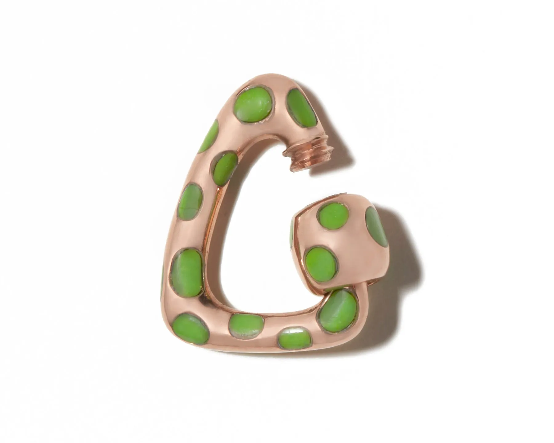 Free Form Inlay Lock with Green Turquoise