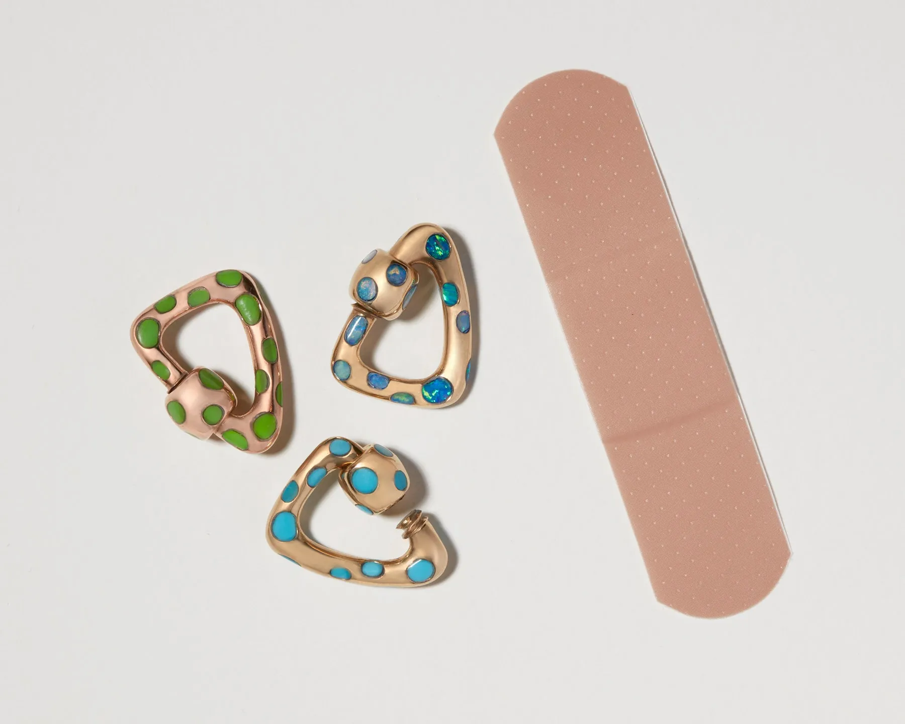 Free Form Inlay Lock with Green Turquoise