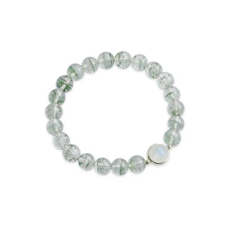 Garden Crystal and Moonstone Beaded Bracelet Handmade Jewelry Accessories Women