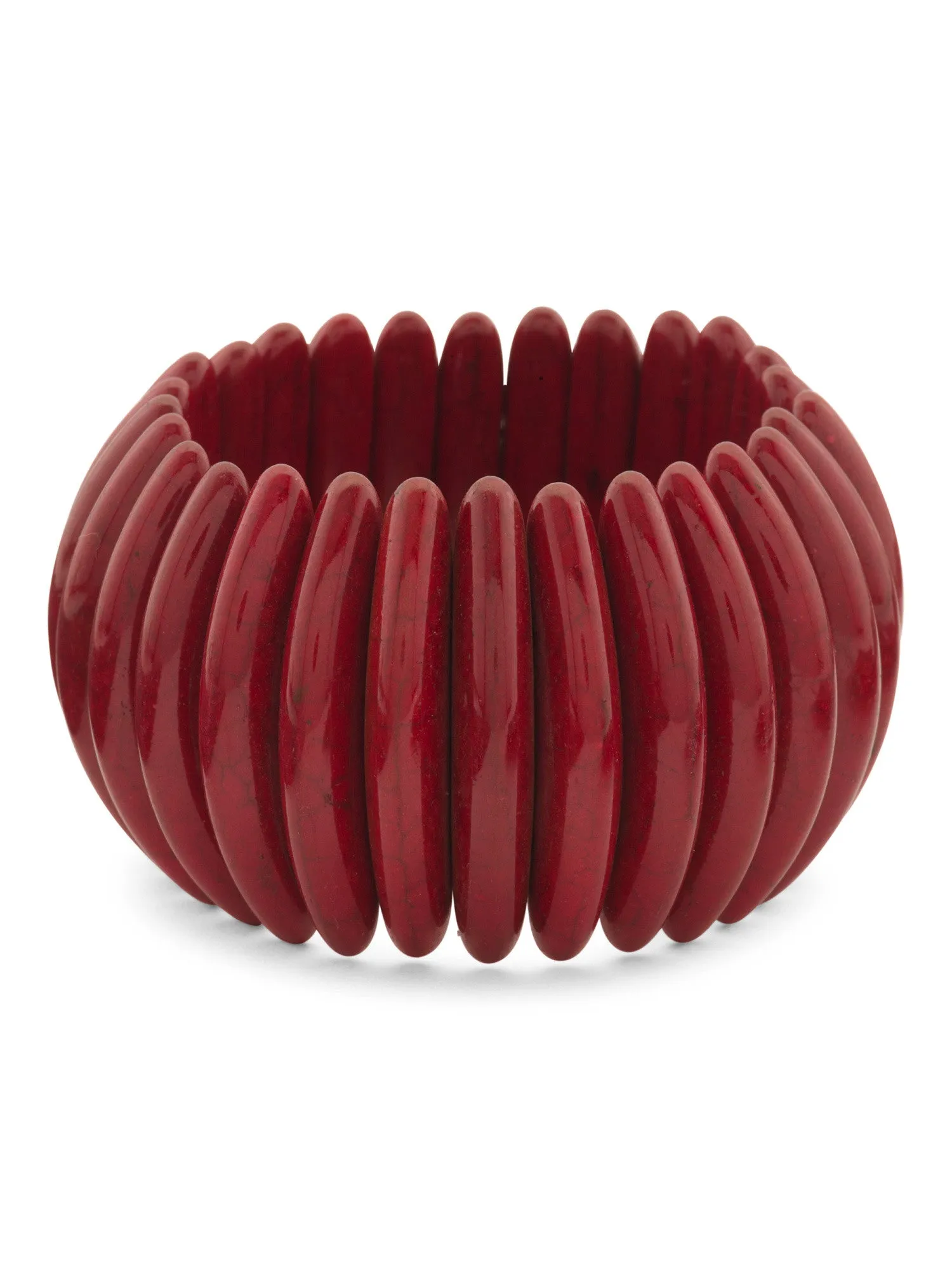 GARDENIA Coral Tribal Stretch Bracelet