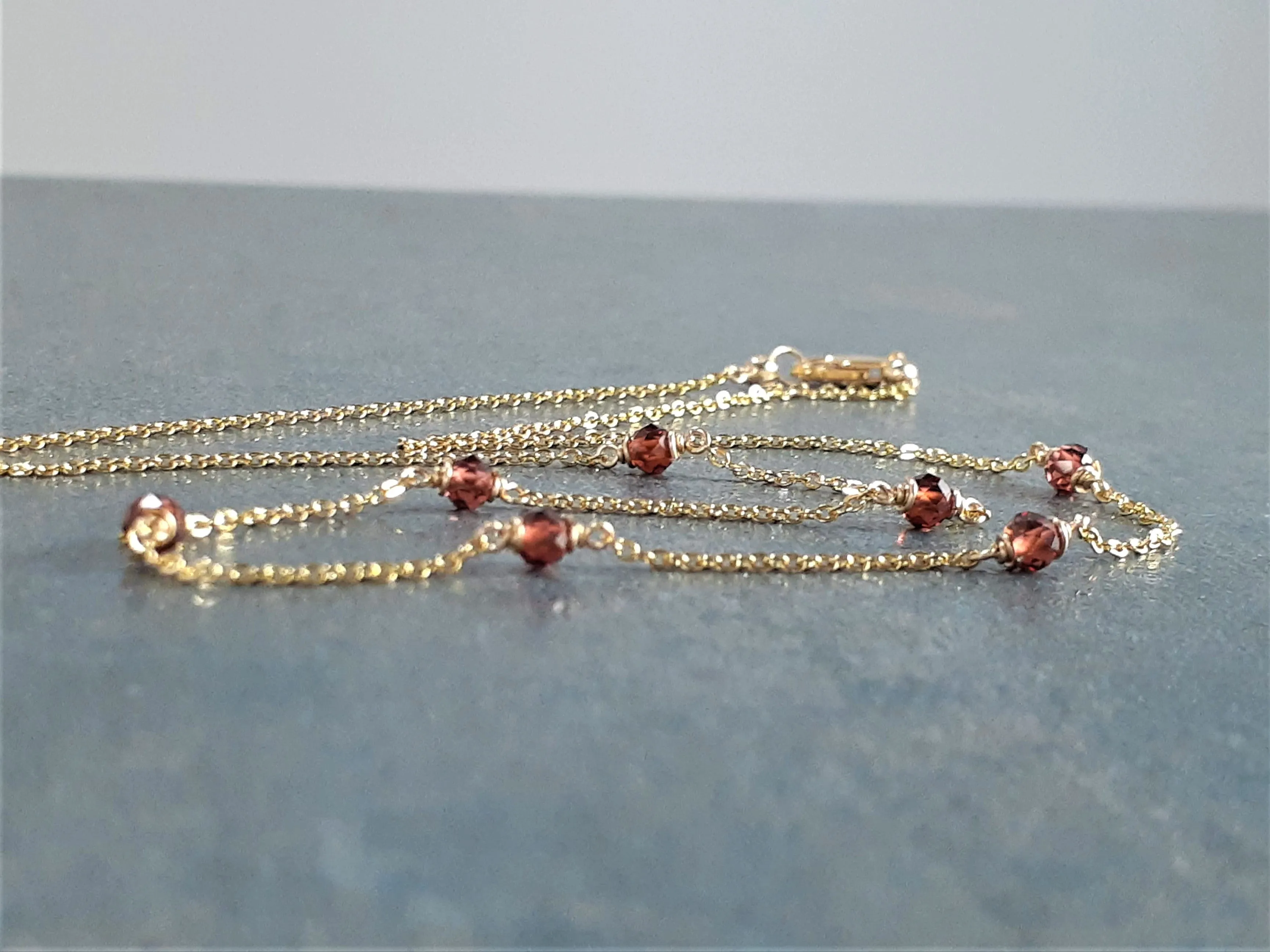 Garnet Beaded Choker Necklace