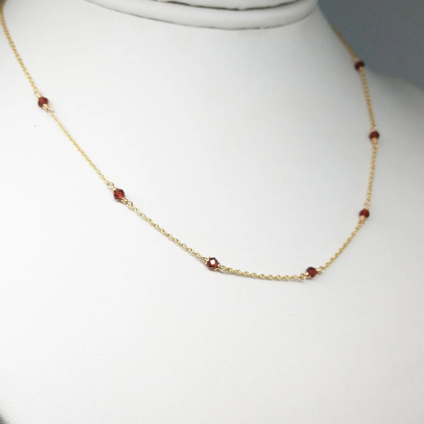 Garnet Beaded Choker Necklace