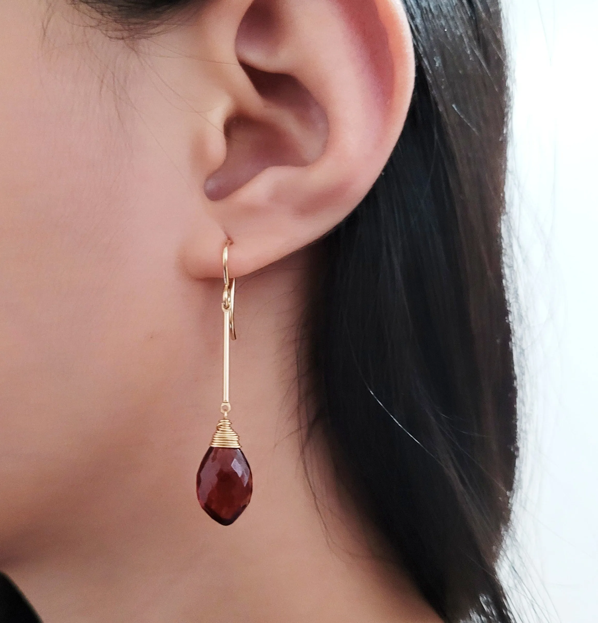 Garnet Dangle Earrings