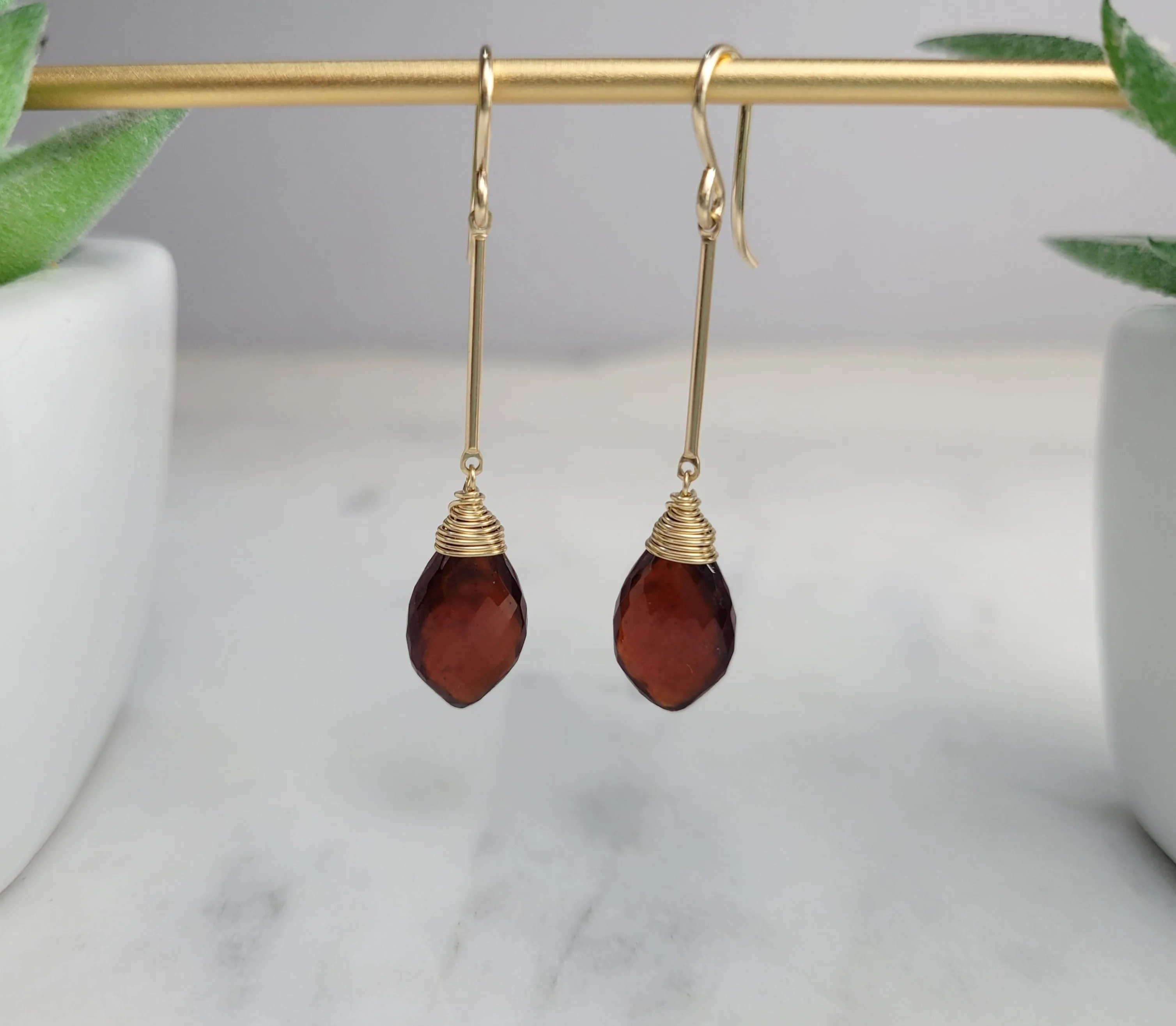 Garnet Dangle Earrings