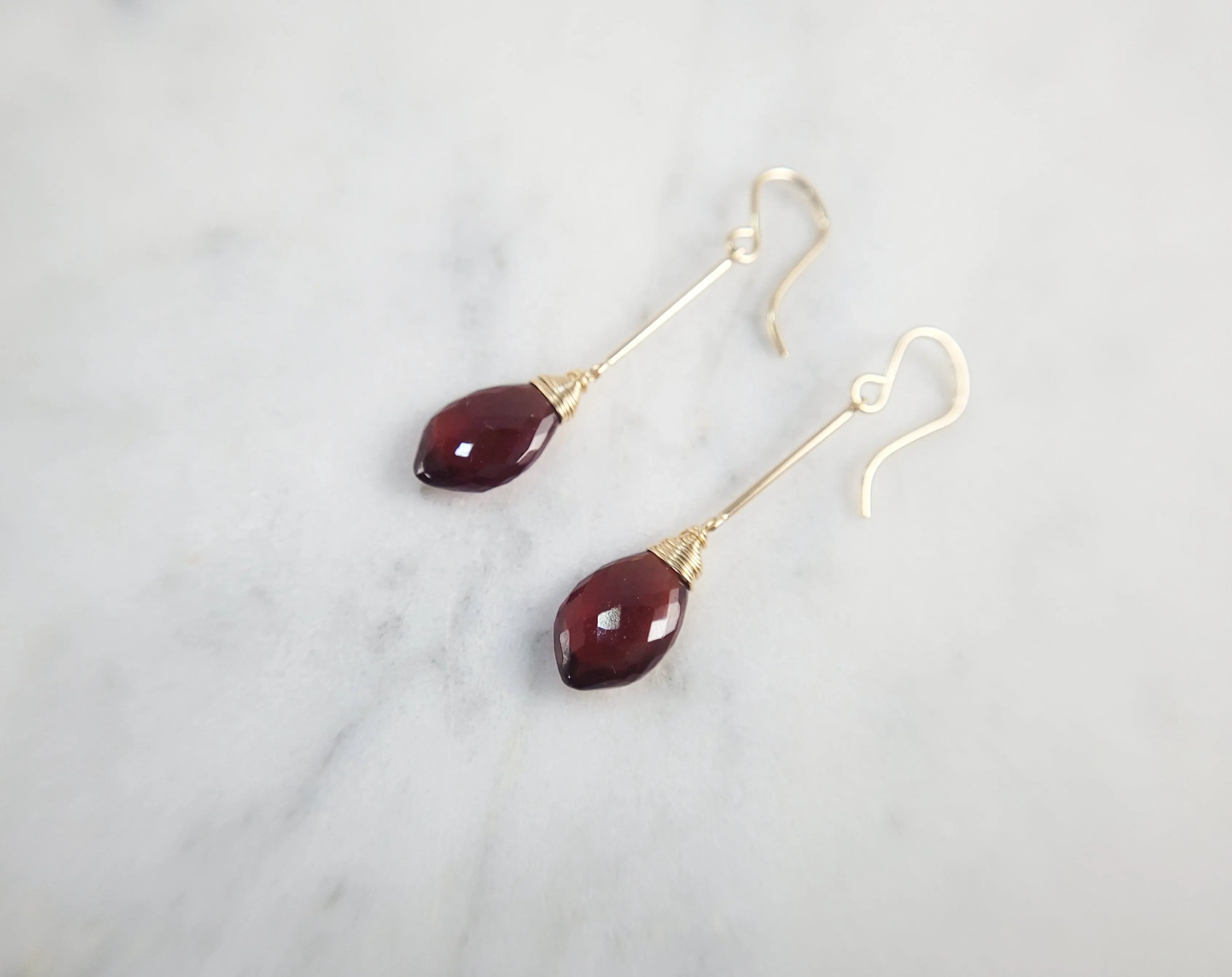 Garnet Dangle Earrings