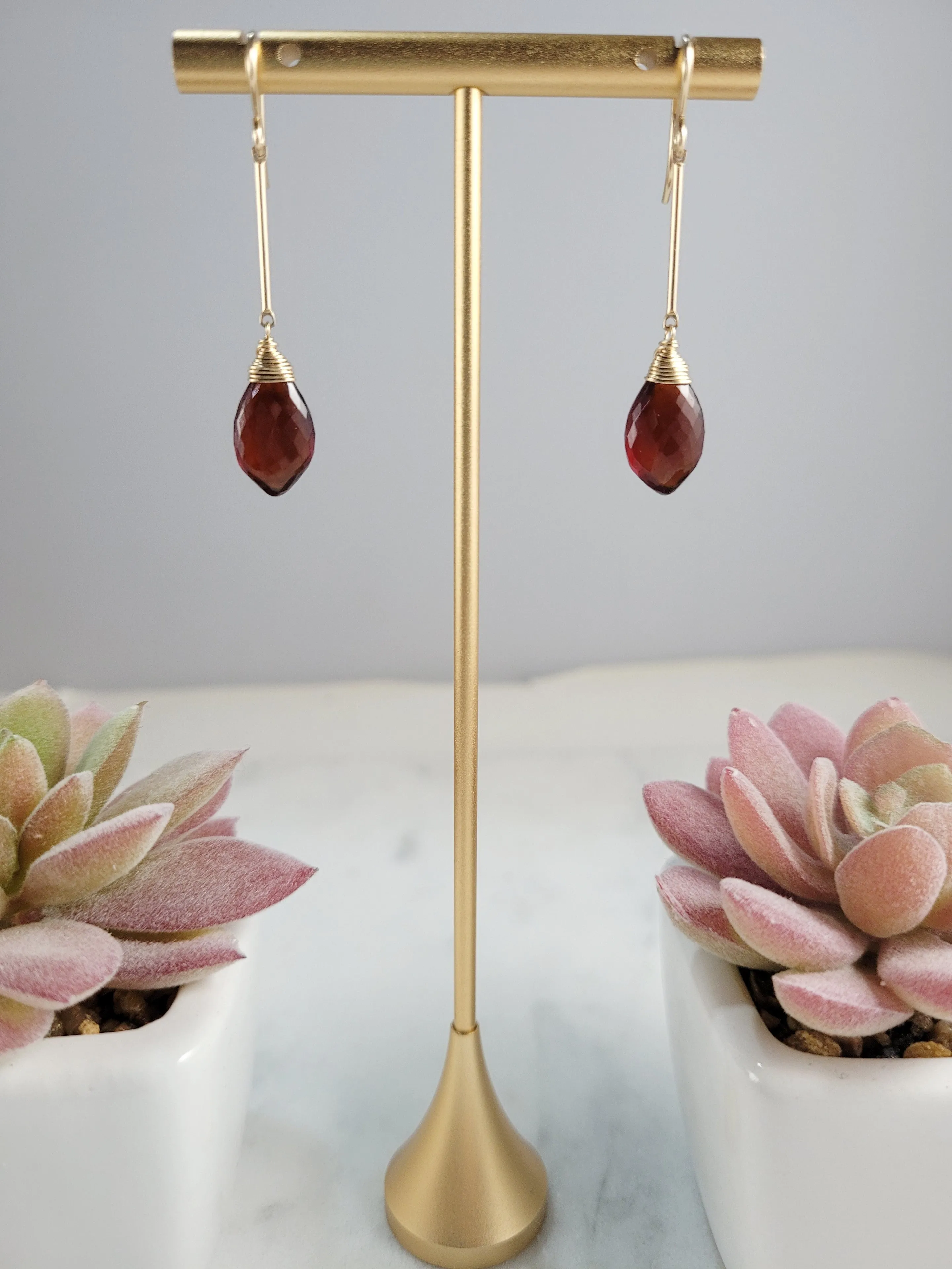 Garnet Dangle Earrings