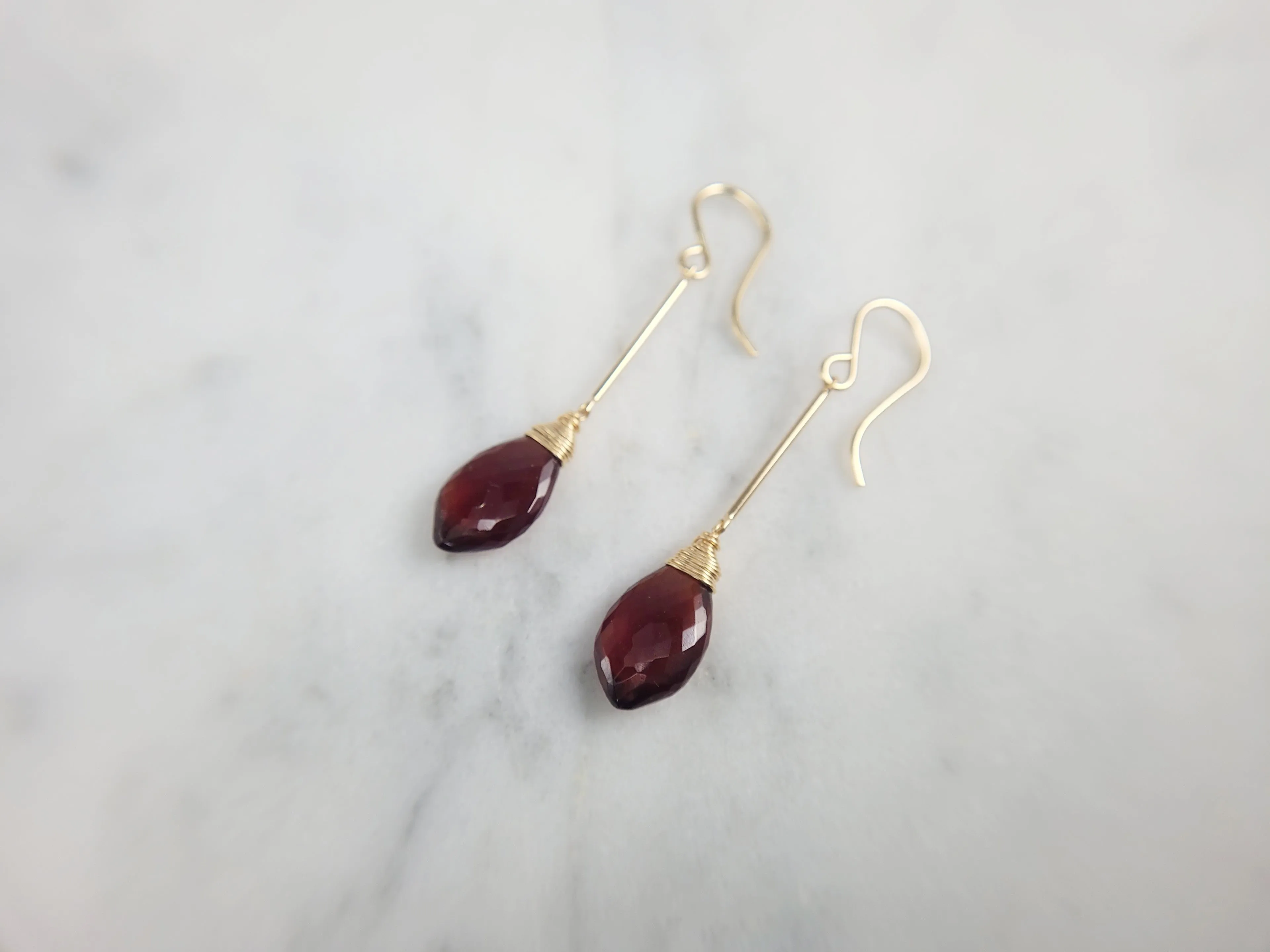 Garnet Dangle Earrings