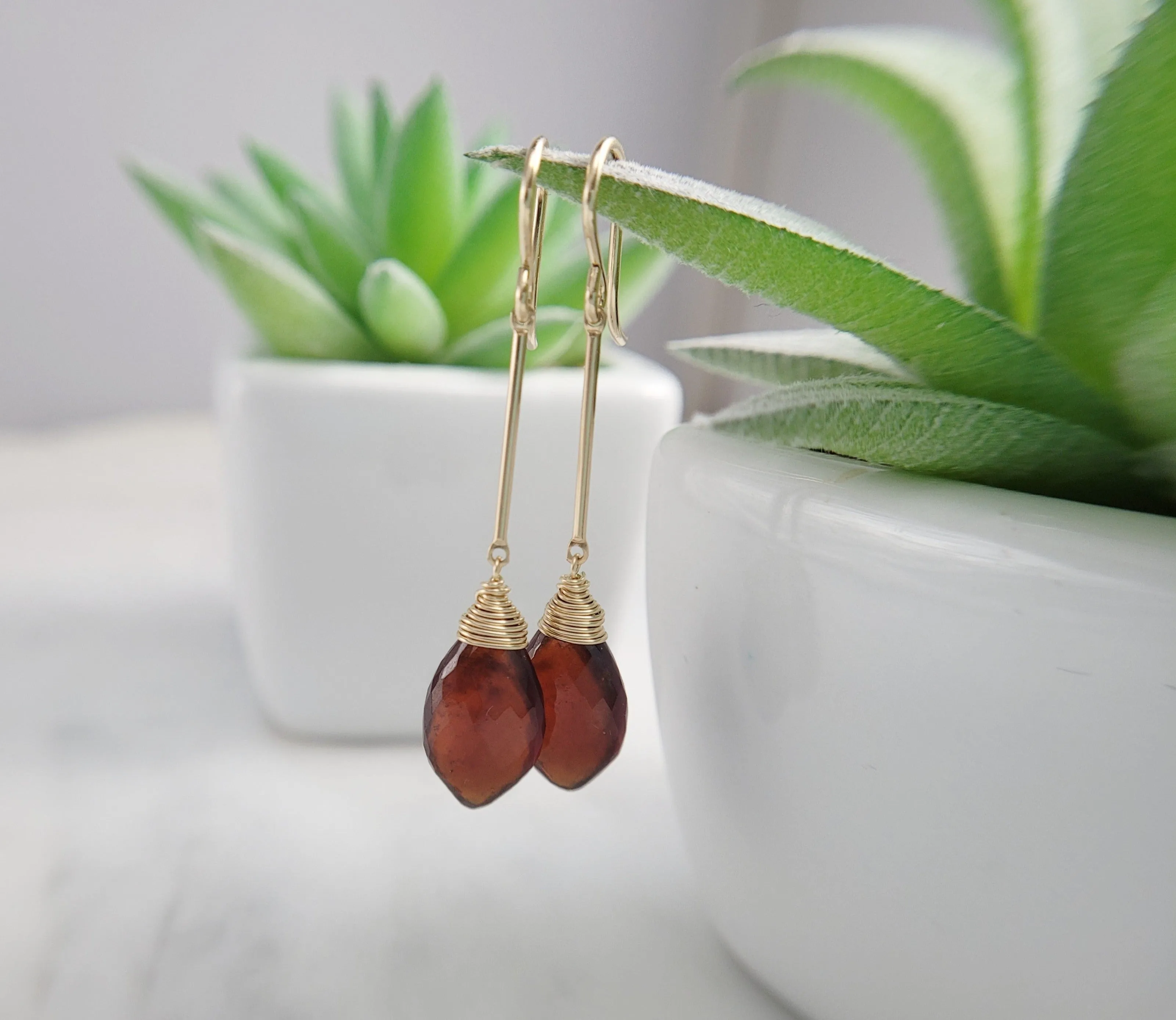 Garnet Dangle Earrings