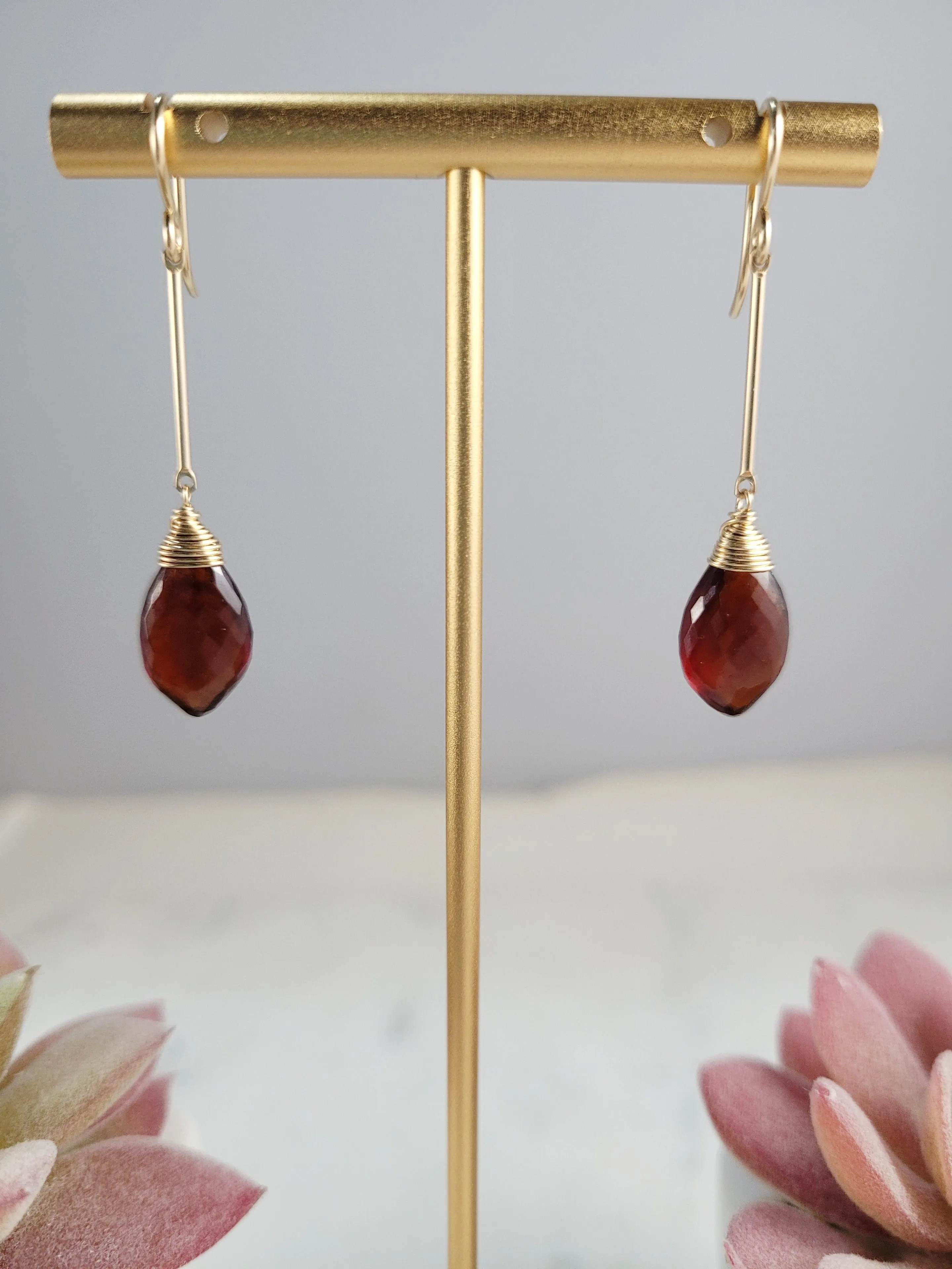 Garnet Dangle Earrings