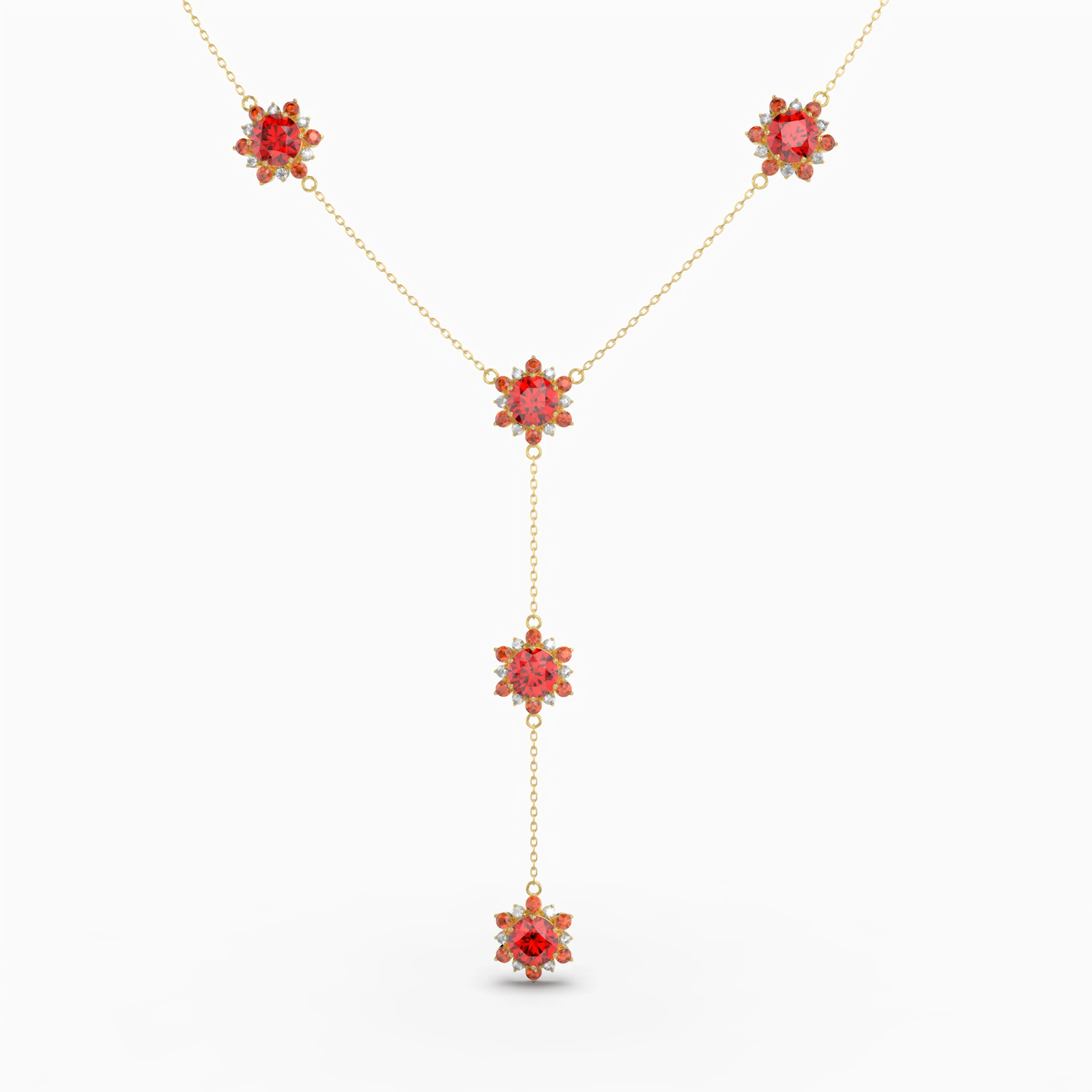 Garnet Spessartite Stone Necklace - Amaya