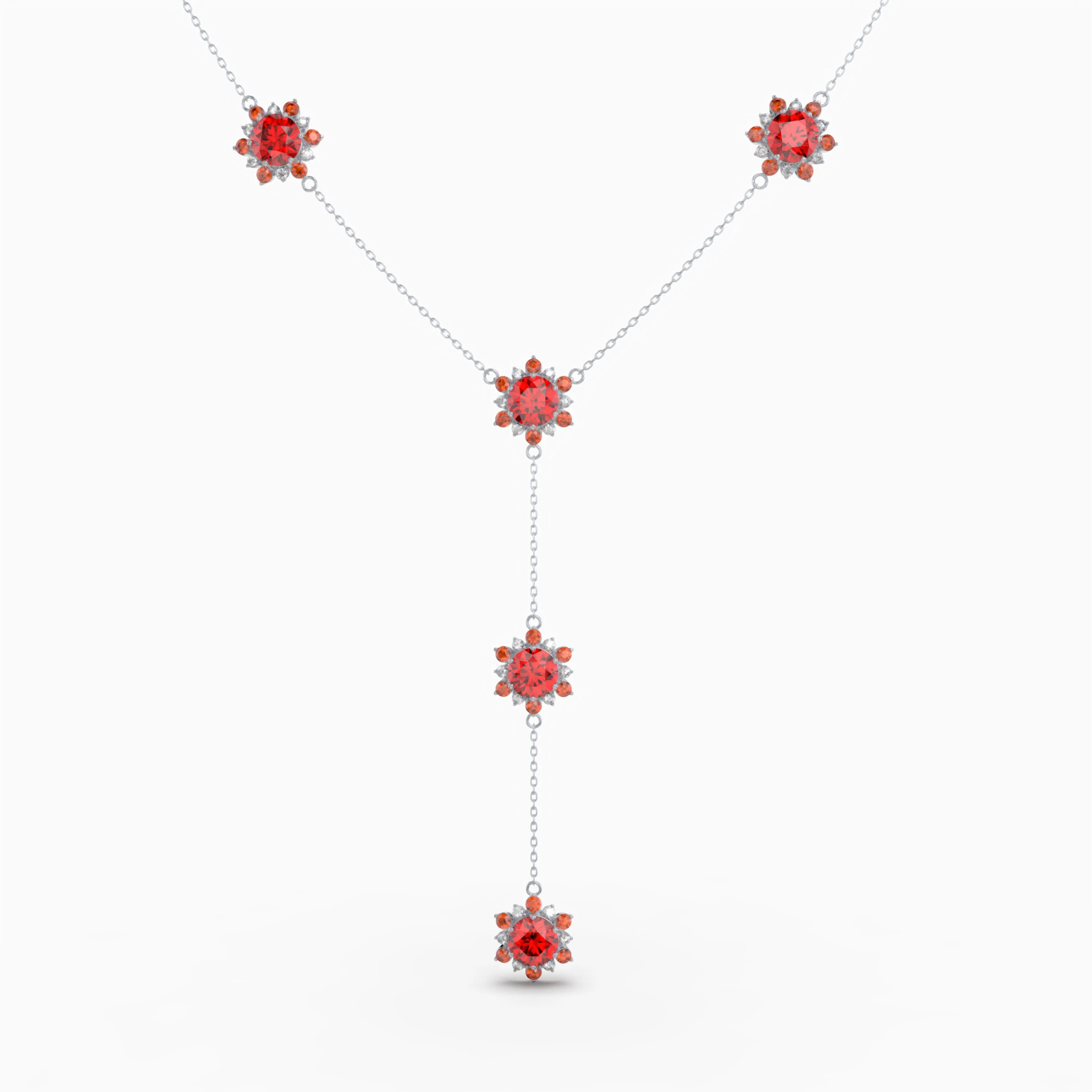 Garnet Spessartite Stone Necklace - Amaya