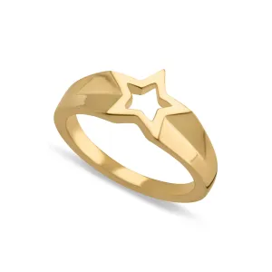 Gold Plated Open Star Ring
