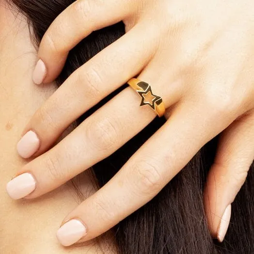 Gold Plated Open Star Ring