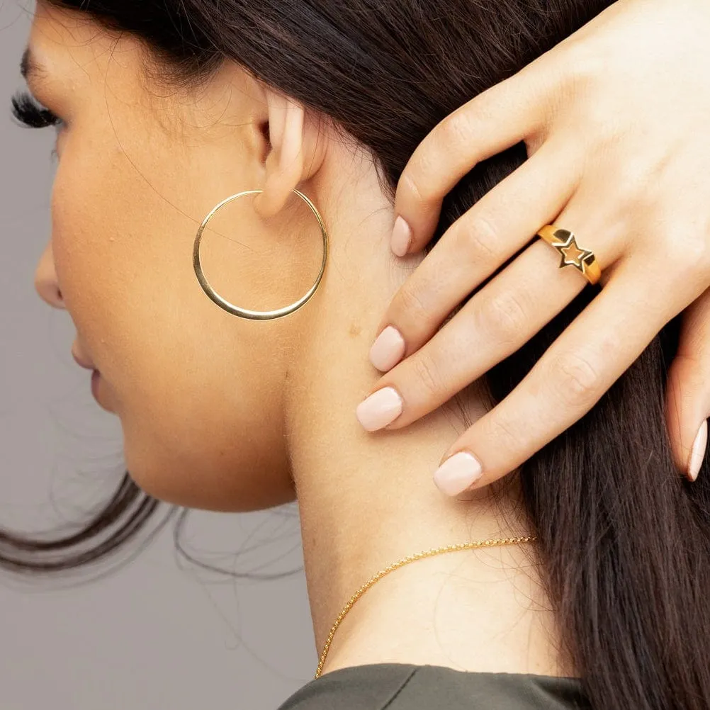 Gold Plated Open Star Ring