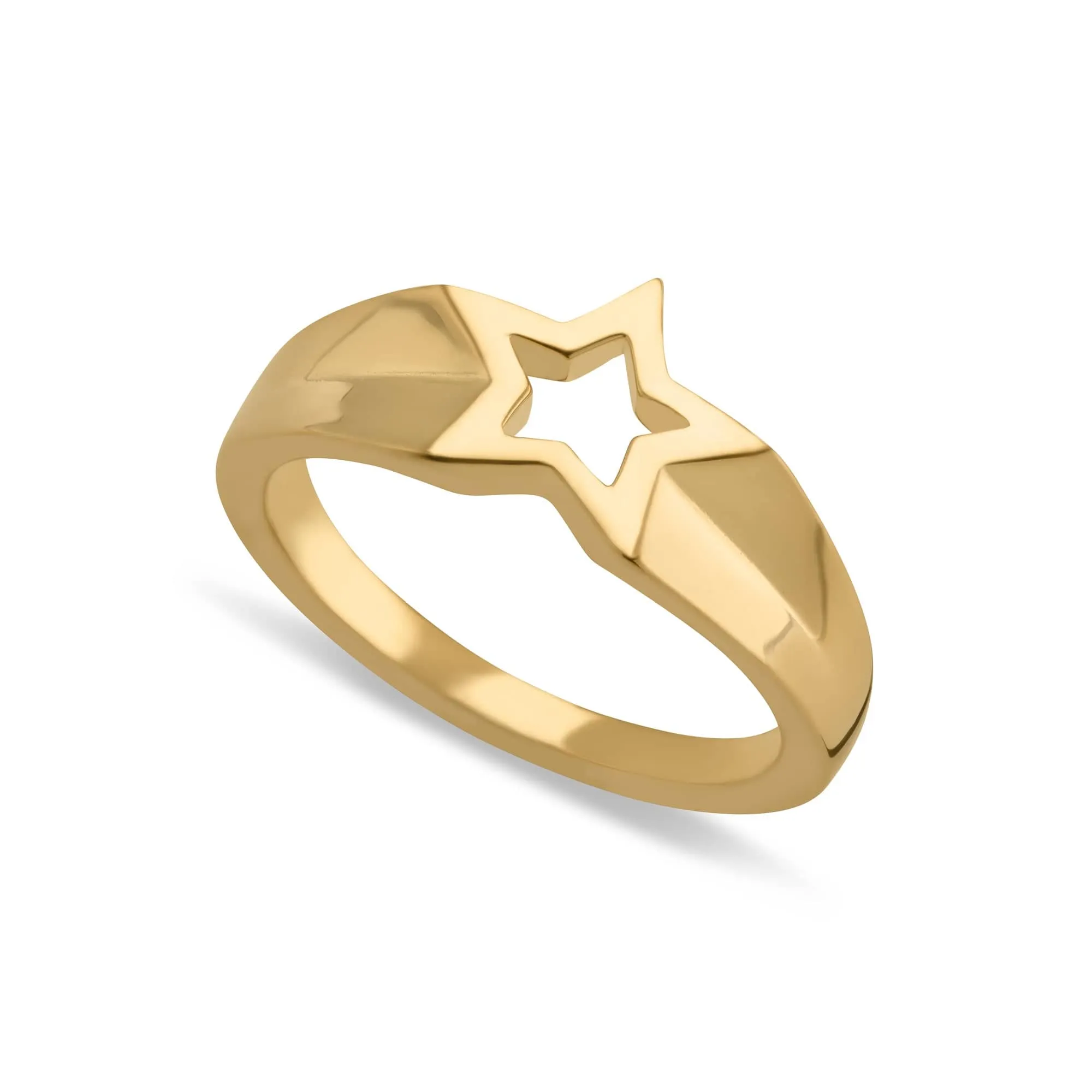Gold Plated Open Star Ring