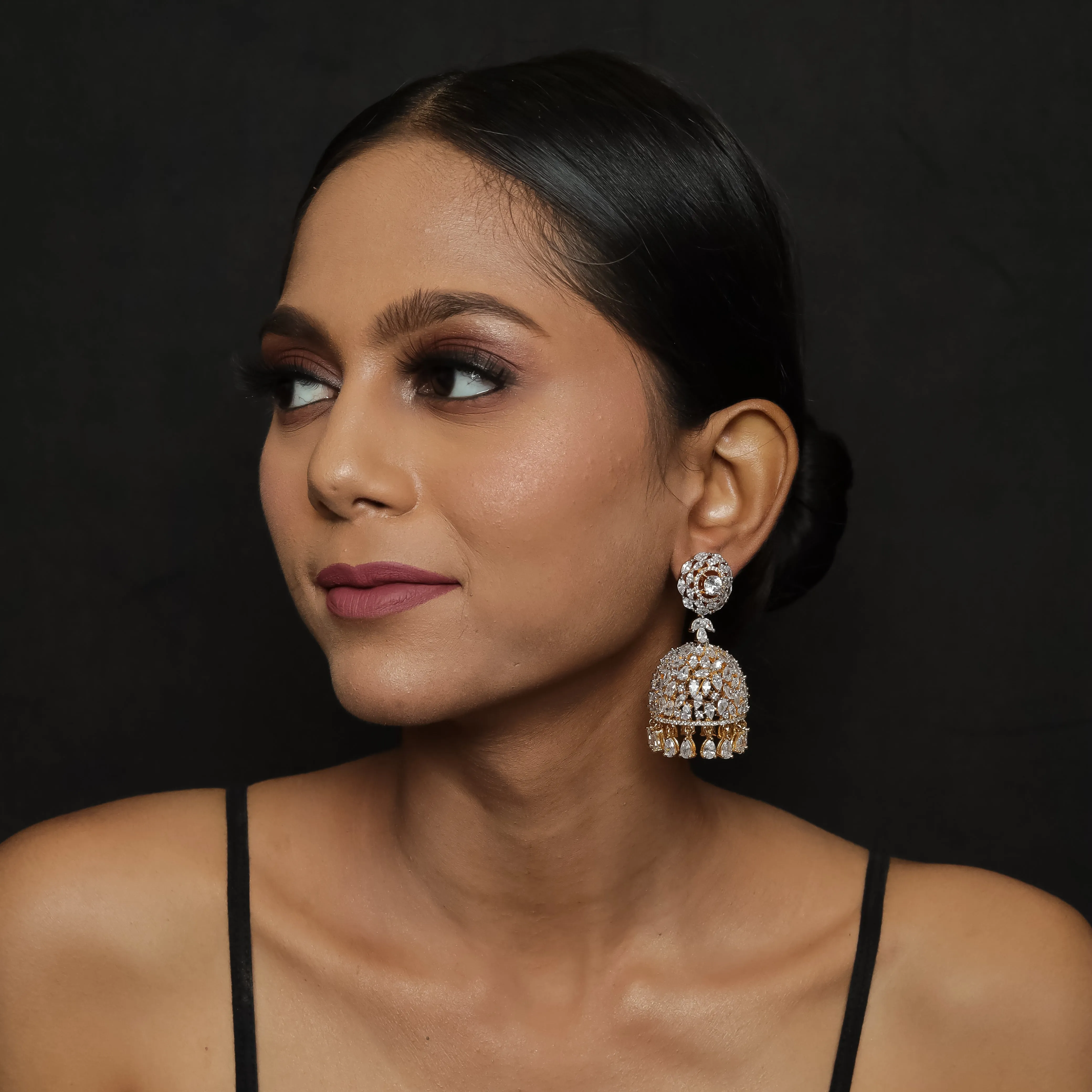 Gold Zircon/AD Earring 9889-5049