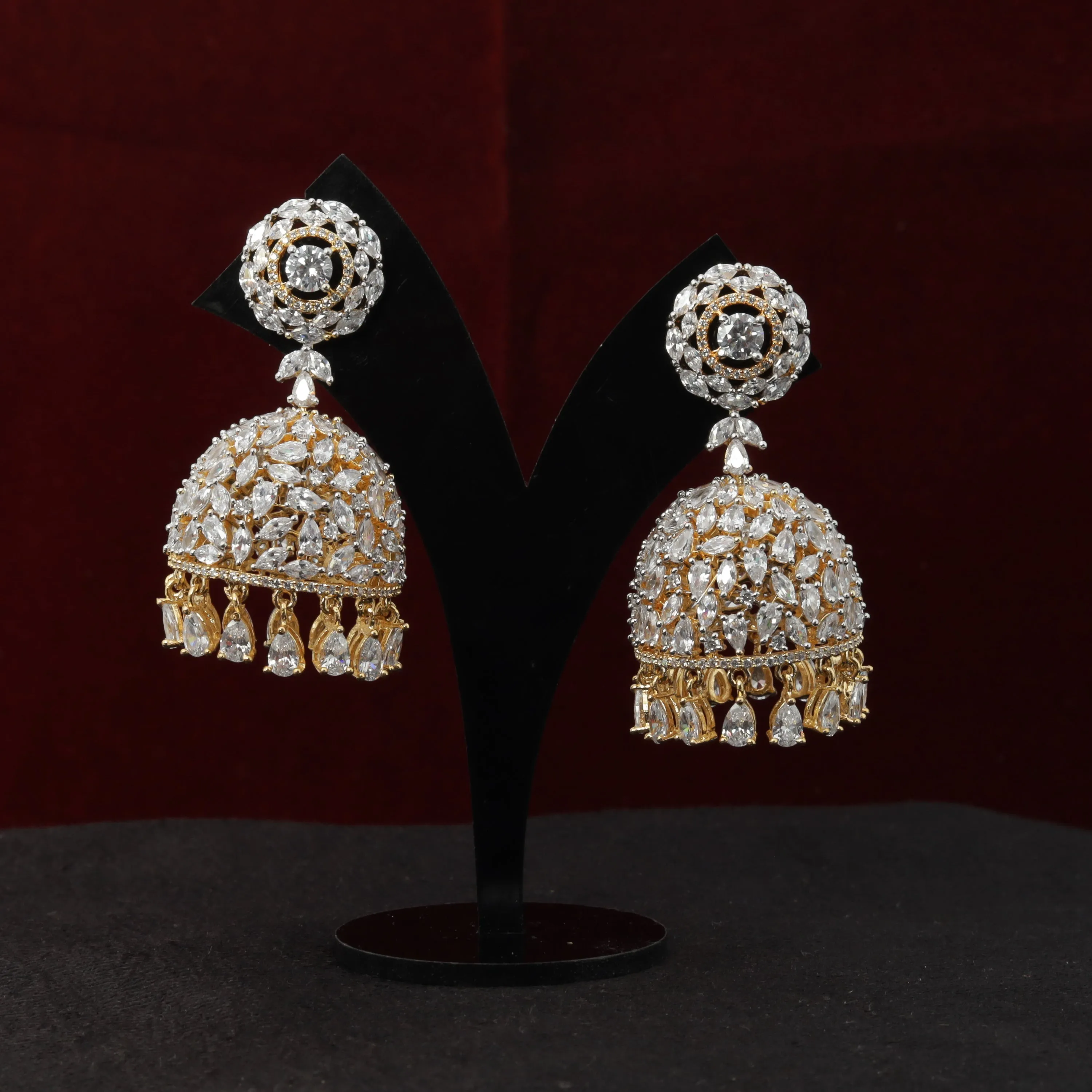 Gold Zircon/AD Earring 9889-5049