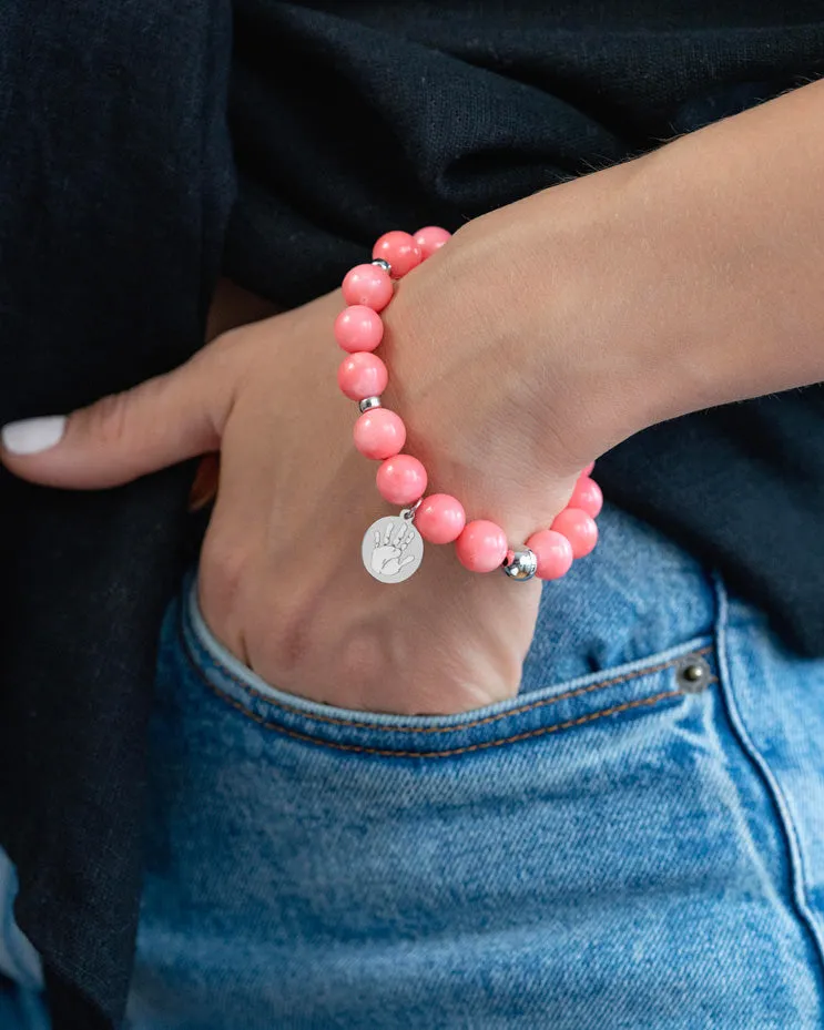 Handprint / Footprint Pink Coral Bracelet in 14K Gold