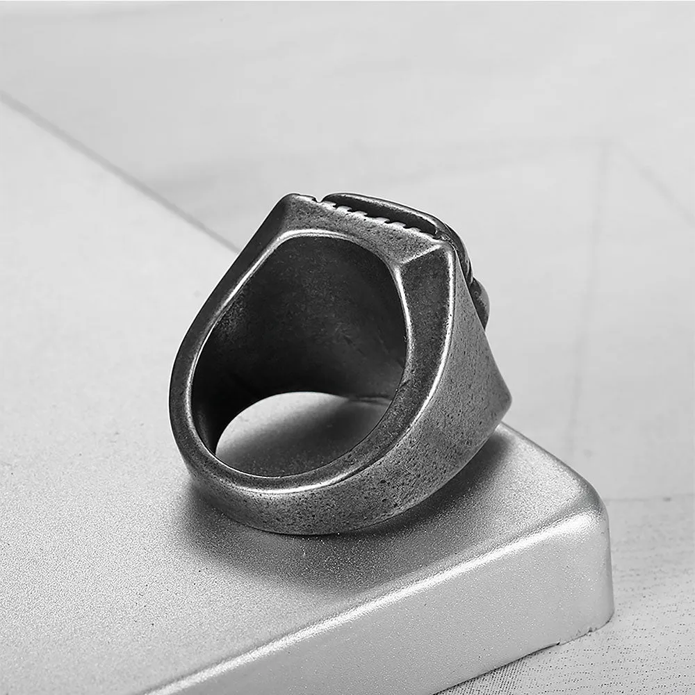 HAPPY FACE MASK SIGNET RING