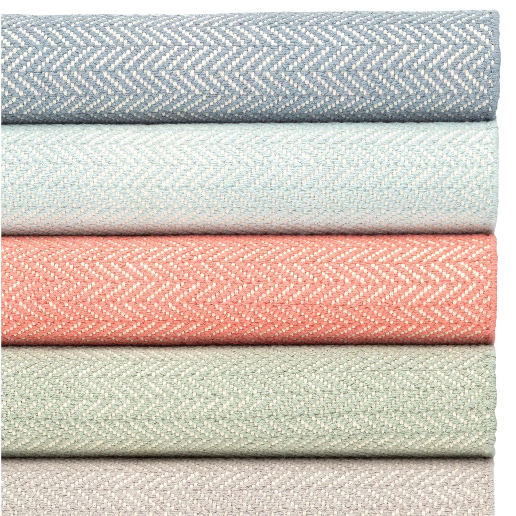 Herringbone Coral Woven Cotton Rug